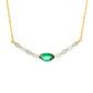 Marquise Lab-Created Emerald and 0.2 CT. T.W. Diamond Antique Vintage-Style Necklace in 10K Yellow Gold