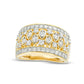 1.25 CT. T.W. Natural Diamond Alternating Marquise and Round Art Deco Band in Solid 10K Yellow Gold