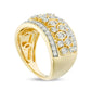 1.25 CT. T.W. Natural Diamond Alternating Marquise and Round Art Deco Band in Solid 10K Yellow Gold