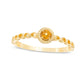 2.9mm Citrine Solitaire Rope Frame Infinity Shank Promise Ring in Solid 10K Yellow Gold