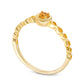 2.9mm Citrine Solitaire Rope Frame Infinity Shank Promise Ring in Solid 10K Yellow Gold
