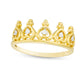 0.07 CT. T.W. Natural Diamond Multi-Hearts Crown Ring in Sterling Silver and Solid 14K Gold Plate
