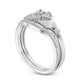 0.10 CT. T.W. Natural Diamond Claddagh Bridal Engagement Ring Set in Sterling Silver
