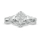 0.10 CT. T.W. Natural Diamond Claddagh Bridal Engagement Ring Set in Sterling Silver
