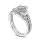 0.25 CT. T.W. Composite Natural Diamond Claddagh Bridal Engagement Ring Set in Solid 10K White Gold