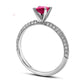 4.5mm Ruby and 0.38 CT. T.W. Natural Diamond Pavé Engagement Ring in Solid 18K White Gold
