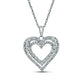 0.2 CT. T.W. Natural Diamond Multi-Row Heart Pendant in Sterling Silver