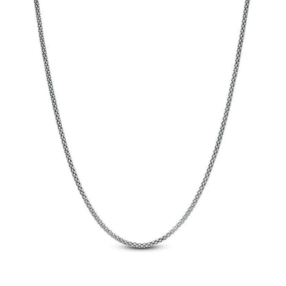 Made in Italy Ladies' 2.0mm Adjustable Popcorn Chain Necklace in Sterling Silver - 22"
