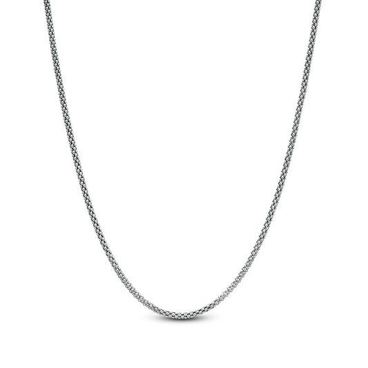 Made in Italy Ladies' 2.0mm Adjustable Popcorn Chain Necklace in Sterling Silver - 22"