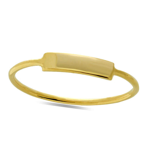 Mini Bar Ring in Solid 14K Gold - Size 7