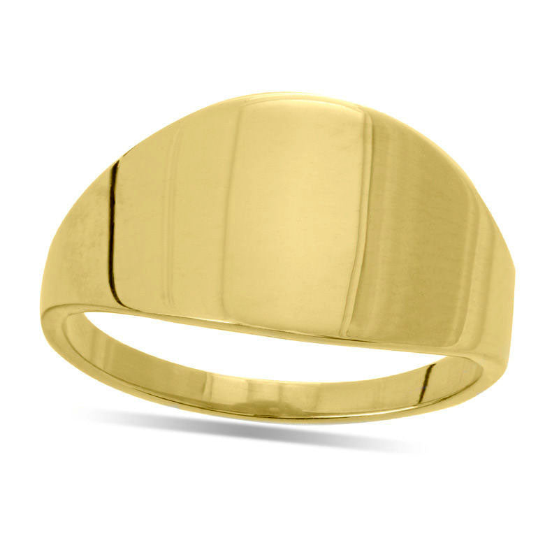 Polished Dome Ring in Solid 14K Gold - Size 7