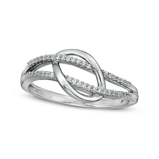 0.10 CT. T.W. Natural Diamond Split Shank Oval Ring in Sterling Silver
