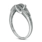0.10 CT. T.W. Natural Diamond Split Shank Oval Ring in Sterling Silver