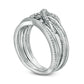 0.10 CT. T.W. Natural Diamond Infinity Crossover Two Piece Stackable Band Set in Sterling Silver