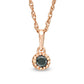 0.1 CT. Enhanced Black Natural Clarity Enhanced Solitaire Beaded Frame Pendant in 10K Rose Gold