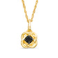 0.1 CT. Enhanced Black Natural Clarity Enhanced Solitaire Swirl Frame Pendant in 10K Yellow Gold