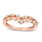 0.33 CT. T.W. Certified Natural Diamond Double Row Chevron Ring in Solid 14K Rose Gold (I/I1)