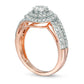 1.0 CT. T.W. Baguette and Round Composite Natural Diamond Bypass Engagement Ring in Solid 10K Rose Gold