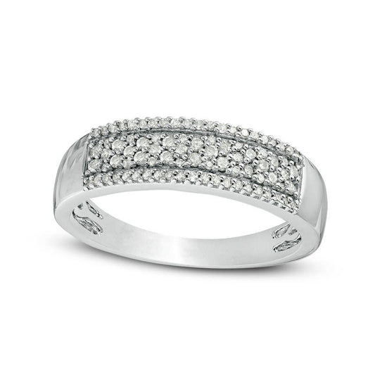 0.25 CT. T.W. Natural Diamond Multi-Row Anniversary Band in Sterling Silver