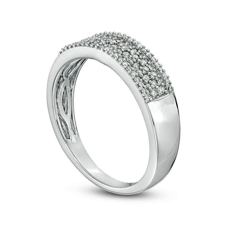 0.25 CT. T.W. Natural Diamond Multi-Row Anniversary Band in Sterling Silver