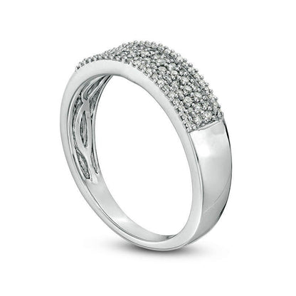 0.25 CT. T.W. Natural Diamond Multi-Row Anniversary Band in Sterling Silver