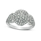 1.0 CT. T.W. Composite Natural Diamond Three Stone Frame Ring in Sterling Silver