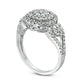 1.0 CT. T.W. Composite Natural Diamond Three Stone Frame Ring in Sterling Silver
