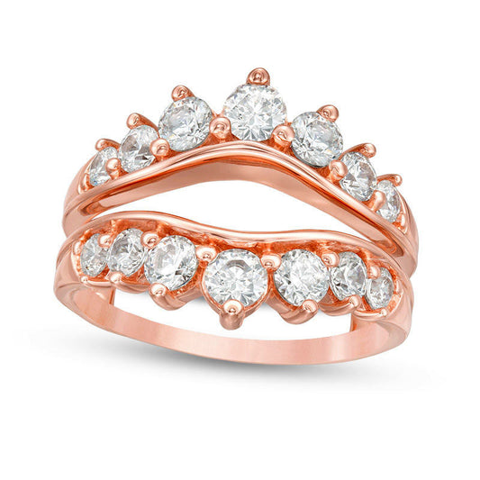 1.5 CT. T.W. Natural Clarity Enhanced Diamond Contour Ring Solitaire Enhancer in Solid 14K Rose Gold