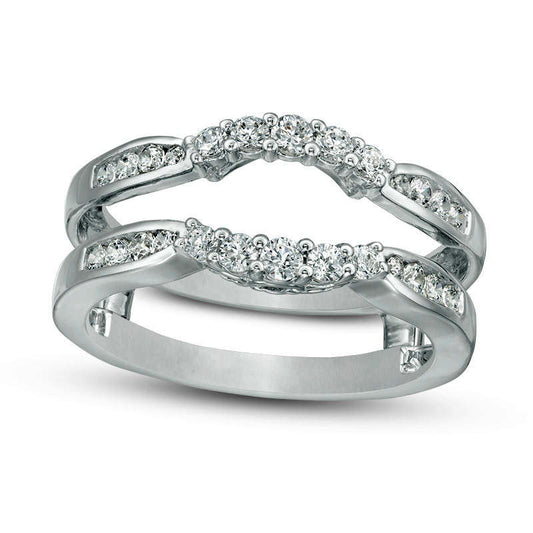 0.50 CT. T.W. Natural Clarity Enhanced Diamond Contour Solitaire Enhancer in Solid 14K White Gold