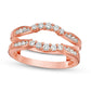 0.50 CT. T.W. Natural Clarity Enhanced Diamond Contour Ring Solitaire Enhancer in Solid 14K Rose Gold