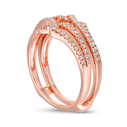 0.38 CT. T.W. Natural Clarity Enhanced Diamond Split Shank Ring Solitaire Enhancer in Solid 14K Rose Gold