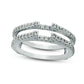 0.50 CT. T.W. Natural Clarity Enhanced Diamond Lined Ring Solitaire Enhancer in Solid 14K White Gold