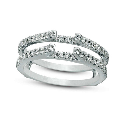 0.50 CT. T.W. Natural Clarity Enhanced Diamond Lined Ring Solitaire Enhancer in Solid 14K White Gold
