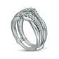 0.63 CT. T.W. Natural Clarity Enhanced Diamond Layered Contour Ring Solitaire Enhancer in Solid 14K White Gold