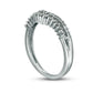 0.33 CT. T.W. Natural Diamond Double Row Chevron Anniversary Band in Solid 10K White Gold