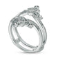 0.25 CT. T.W. Natural Clarity Enhanced Diamond Antique Vintage-Style Crown Ring Solitaire Enhancer in Solid 14K White Gold