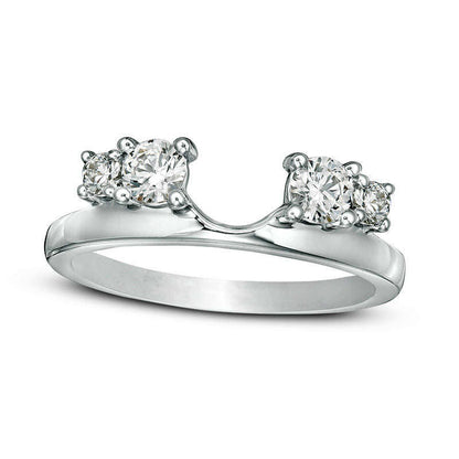 0.50 CT. T.W. Natural Clarity Enhanced Diamond Solitaire Enhancer in Solid 14K White Gold