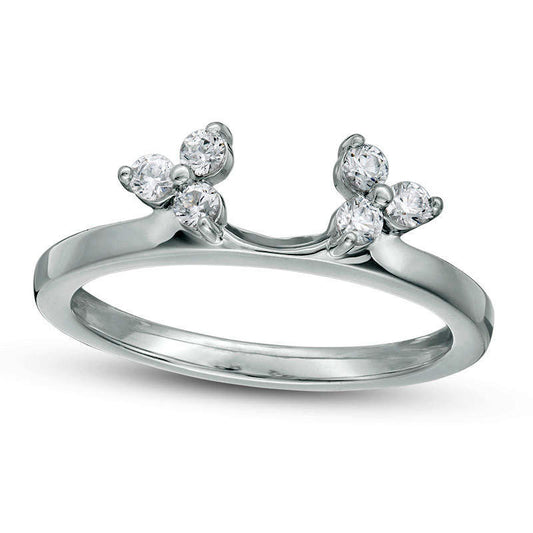 0.25 CT. T.W. Natural Clarity Enhanced Diamond Tri-Sides Solitaire Enhancer in Solid 14K White Gold