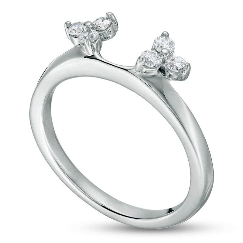 0.25 CT. T.W. Natural Clarity Enhanced Diamond Tri-Sides Solitaire Enhancer in Solid 14K White Gold