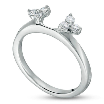 0.25 CT. T.W. Natural Clarity Enhanced Diamond Tri-Sides Solitaire Enhancer in Solid 14K White Gold