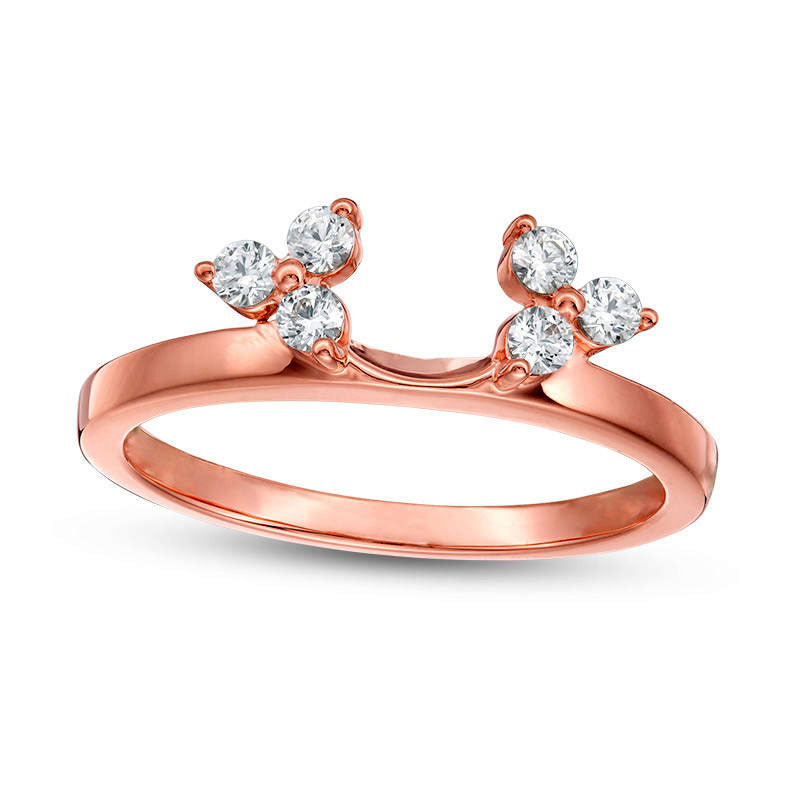0.25 CT. T.W. Natural Clarity Enhanced Diamond Tri-Sides Solitaire Enhancer in Solid 14K Rose Gold