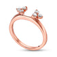 0.25 CT. T.W. Natural Clarity Enhanced Diamond Tri-Sides Solitaire Enhancer in Solid 14K Rose Gold