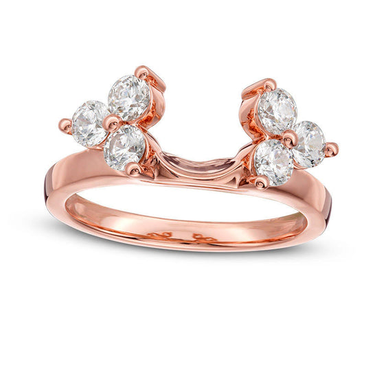 0.75 CT. T.W. Natural Clarity Enhanced Diamond Tri-Sides Solitaire Enhancer in Solid 14K Rose Gold