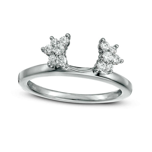 0.25 CT. T.W. Natural Clarity Enhanced Diamond Starburst Solitaire Enhancer in Solid 14K White Gold