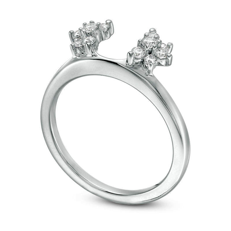 0.25 CT. T.W. Natural Clarity Enhanced Diamond Starburst Solitaire Enhancer in Solid 14K White Gold