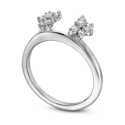 0.25 CT. T.W. Natural Clarity Enhanced Diamond Starburst Solitaire Enhancer in Solid 14K White Gold