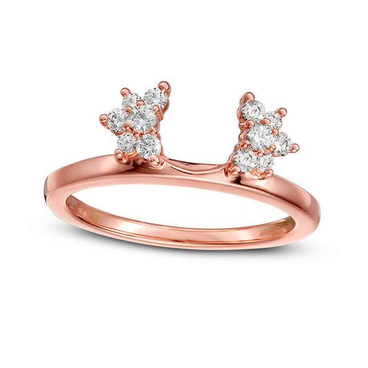 0.25 CT. T.W. Natural Clarity Enhanced Diamond Starburst Solitaire Enhancer in Solid 14K Rose Gold