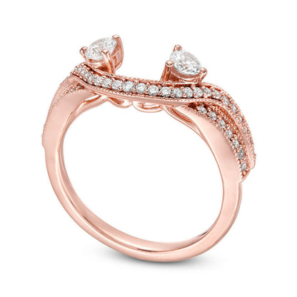 0.50 CT. T.W. Natural Clarity Enhanced Diamond Antique Vintage-Style Solitaire Enhancer in Solid 14K Rose Gold