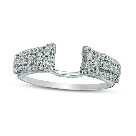 0.50 CT. T.W. Natural Clarity Enhanced Diamond Edge Solitaire Enhancer in Solid 14K White Gold