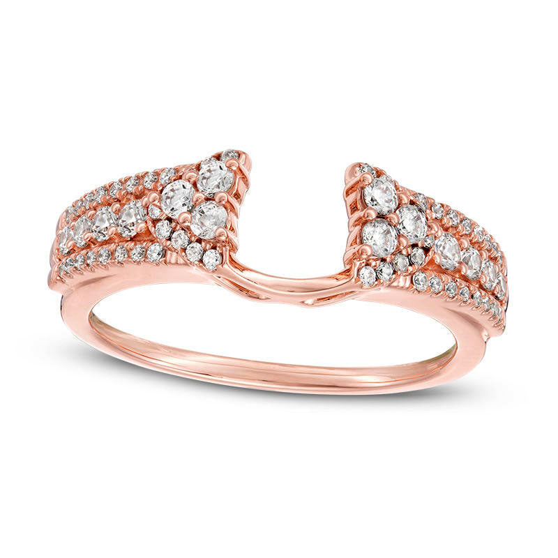 0.50 CT. T.W. Natural Clarity Enhanced Diamond Edge Solitaire Enhancer in Solid 14K Rose Gold